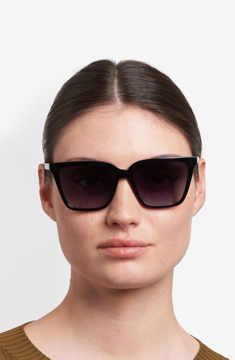 Fossil 56mm Square Sunglasses, Alternate, color, Black