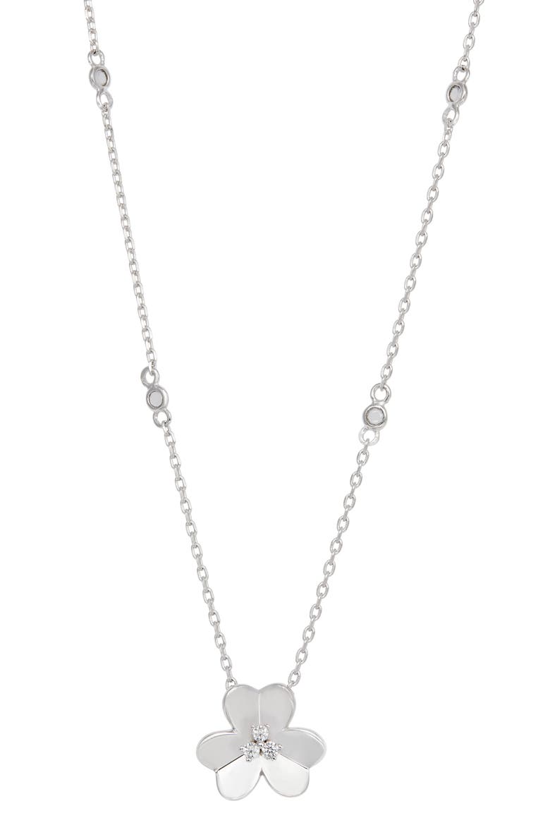 Clover Pendant Necklace, Main, color, WHITE