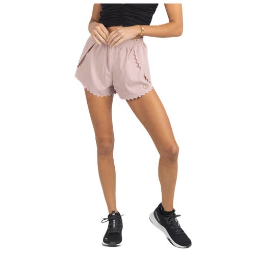 Akalia Chloe Romantic Scalloped Detailing Shorts In Soft Pink