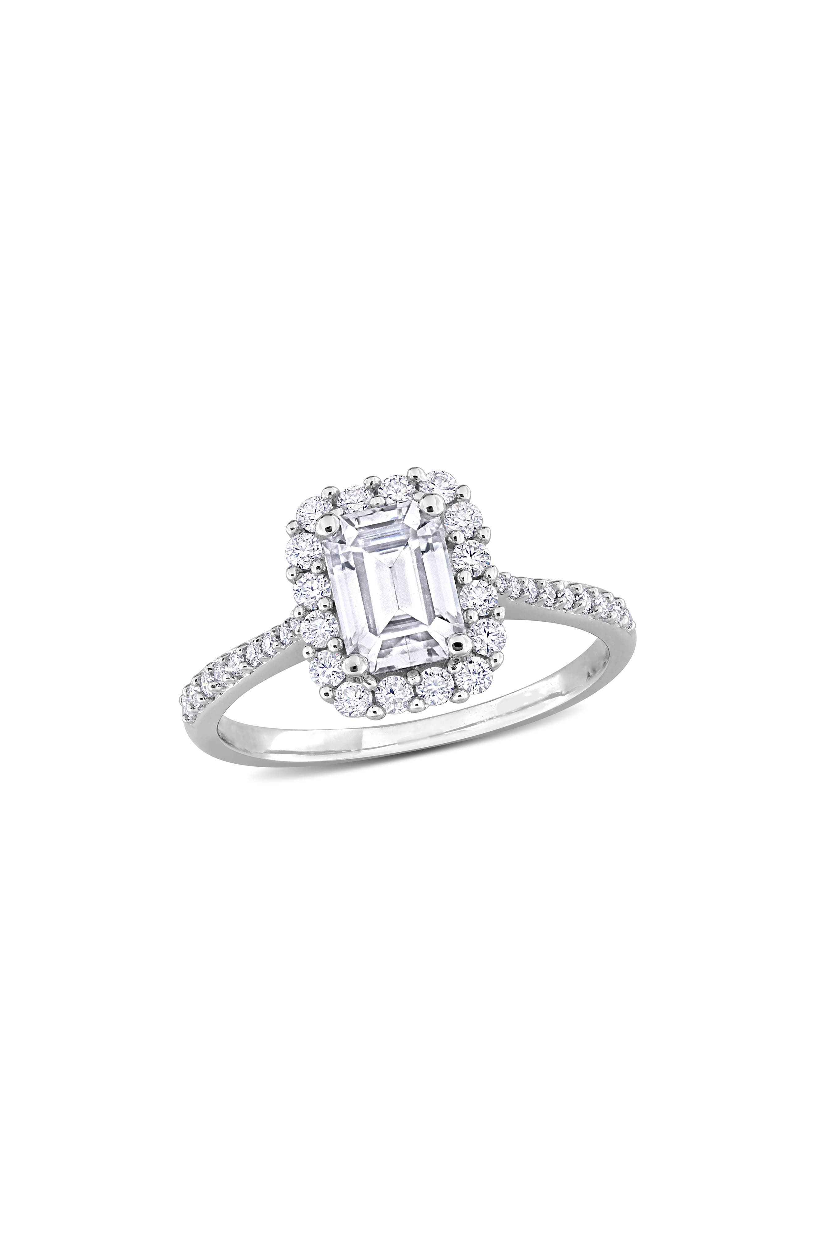 DELMAR Dew Octagon Created Moissanite Ring