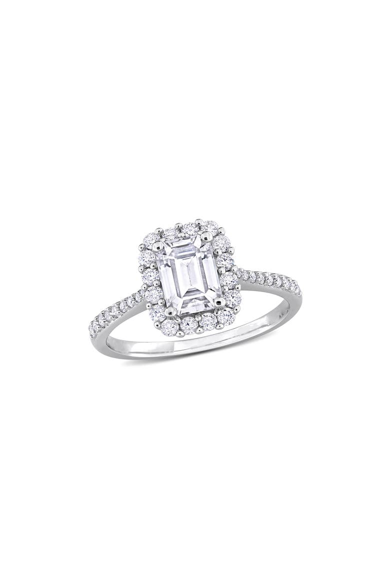 Dew Octagon Created Moissanite Ring, Main, color, SILVER