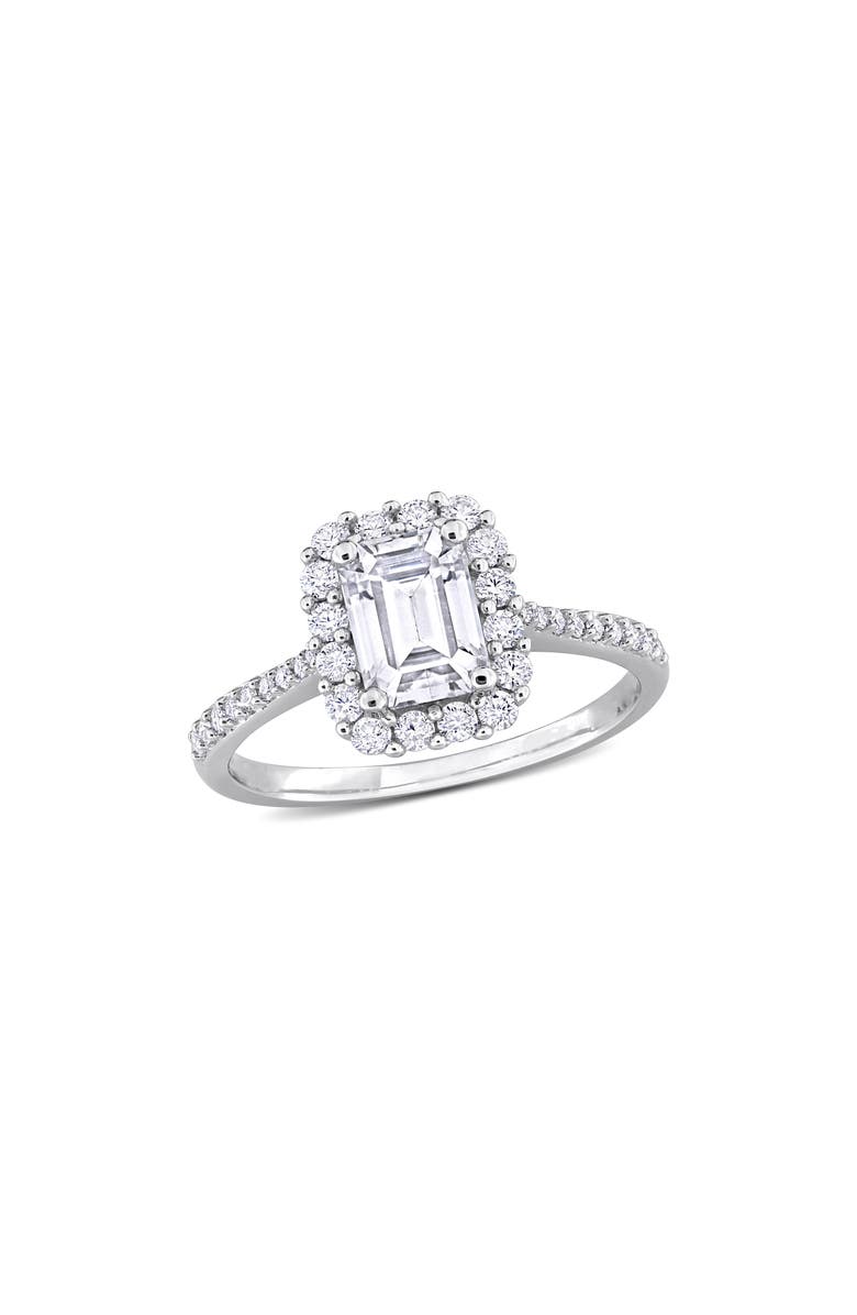 DELMAR Dew Octagon Created Moissanite Ring, Main, color, Silver
