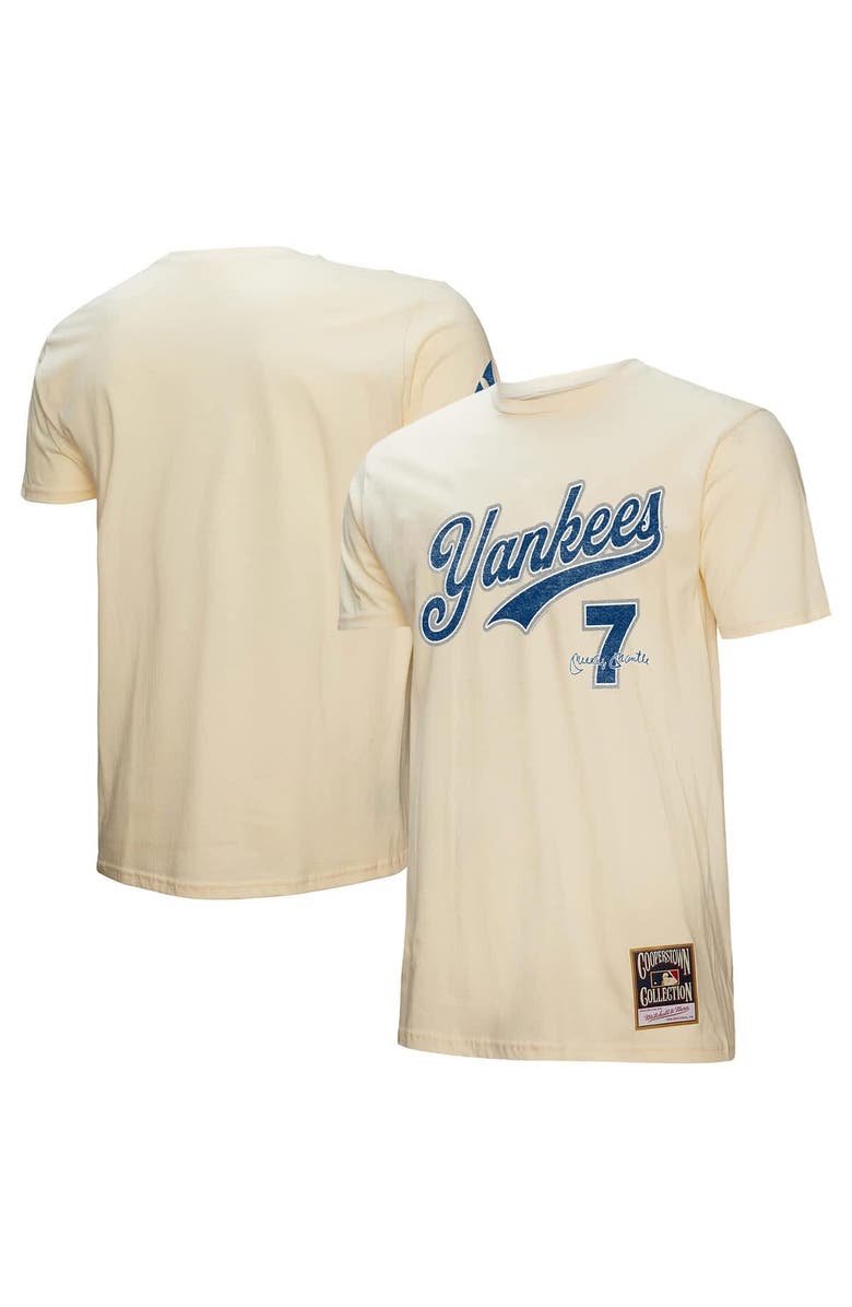 Mitchell & Ness Men's Mitchell & Ness Mickey Mantle Cream New York Yankees Cooperstown Collection Player T-Shirt, Main, color, Cream