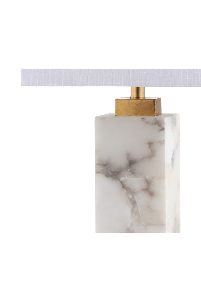 Elizabeth 27.5" Contemporary Coastal Alabaster LED Table Lamp, Alternate, color, White/Gold Painting