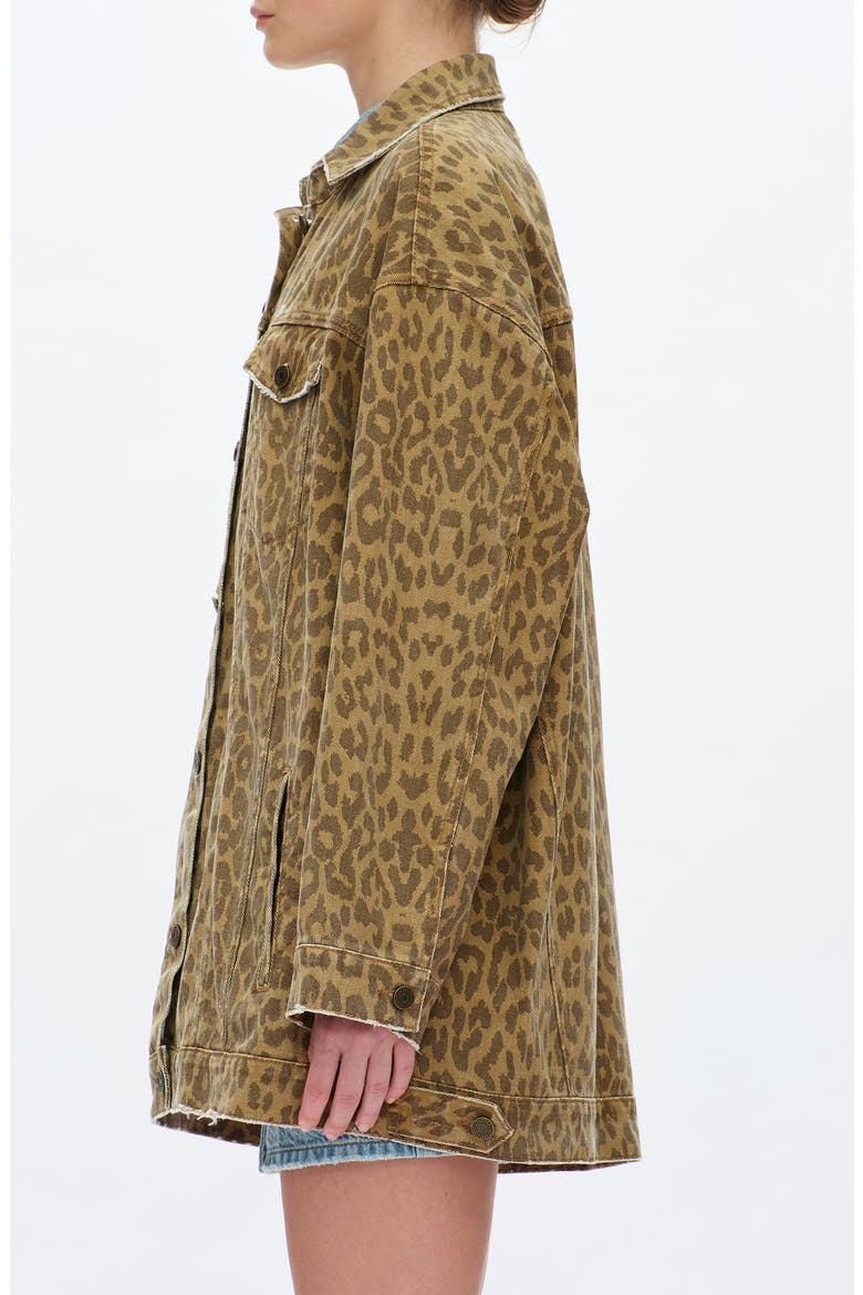Relaxed Fit Leopard Print Denim Shirt Jacket, Alternate, color, LEOPARD