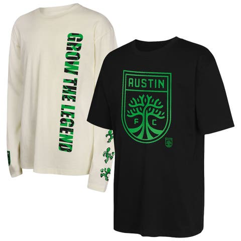Youth Black/Tan Austin FC 2-Pack Triple Dip Long Sleeve and Short Sleeve T-Shirt Set