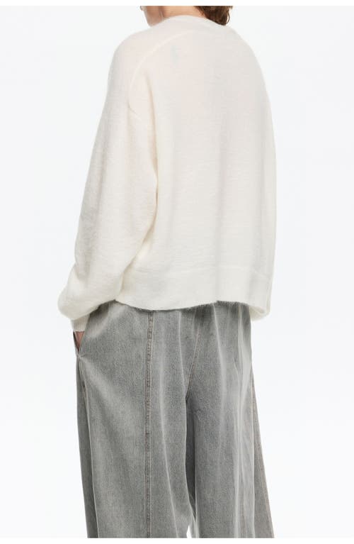 Bimba Y Lola Mohair V-neck Sweater In White