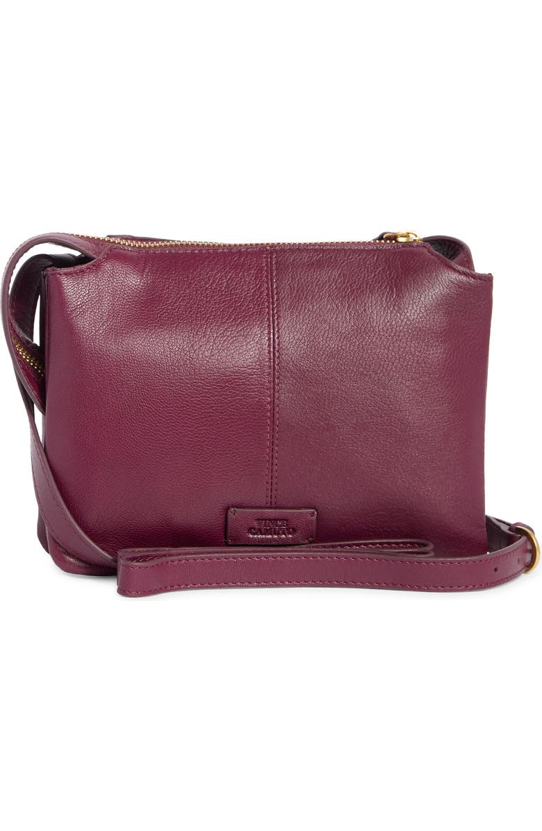 Vince Camuto Laney Leather Crossbody Bag, Alternate, color, Dark Pink