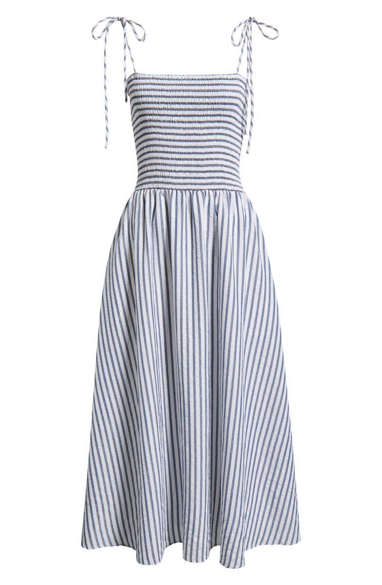 Julia Jordan Tie Shoulder Smocked Midi Dress, Alternate, color, 