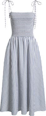 Julia Jordan Tie Shoulder Smocked Midi Dress