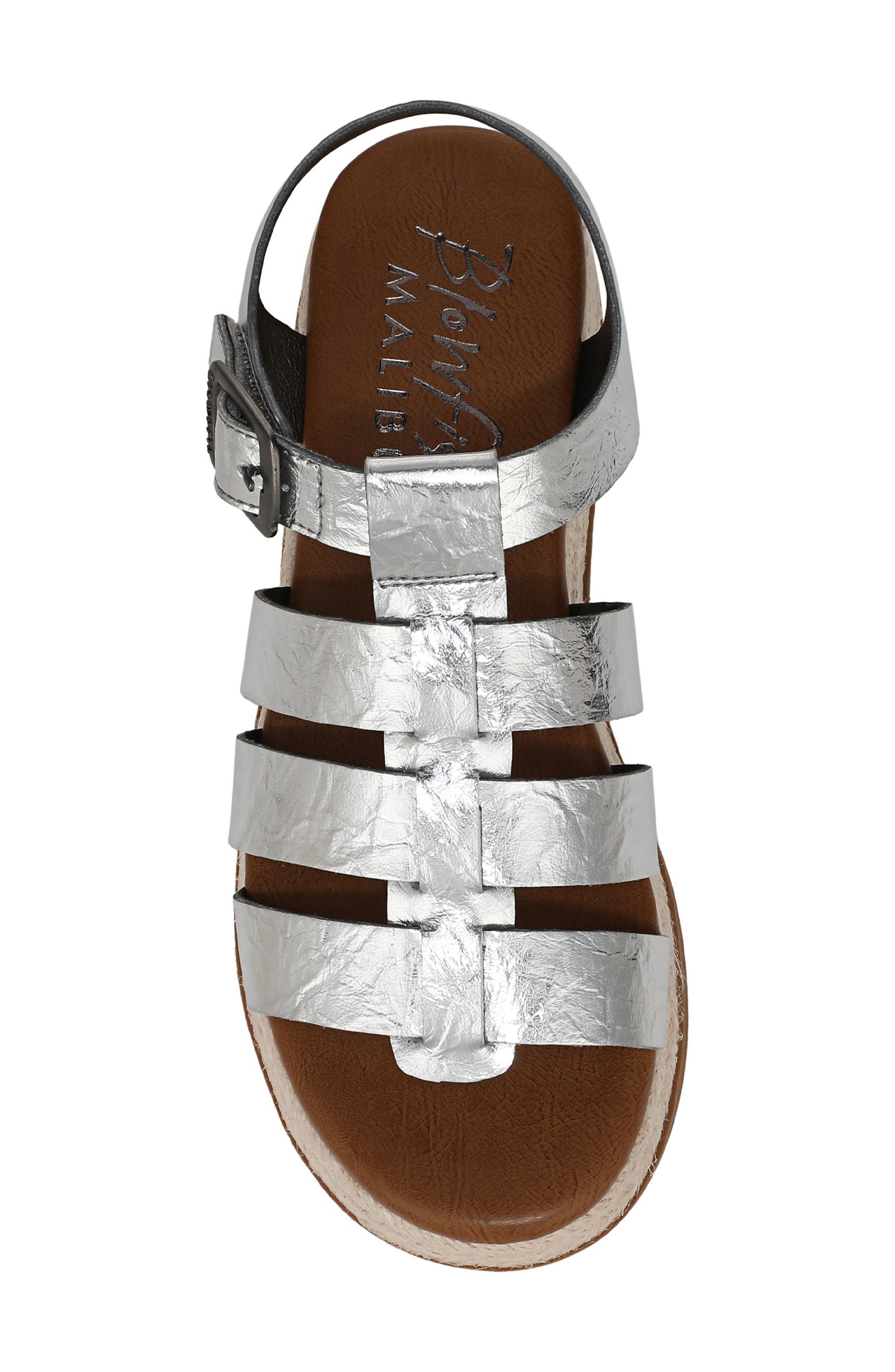 Blowfish Malibu Madrid 2 Espadrille Platform Wedge Sandal, Alternate, color, Silver Metallic Faux Leather