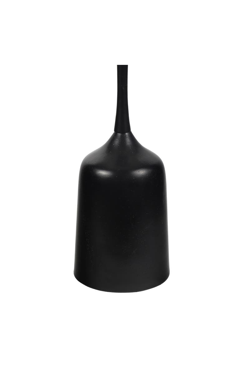 JONATHAN Y Pip 20.25" Classic Designer Metal Drink Table and Decorative End Table with White Marble Round Top and Bell Pedestal Base, Alternate, color, Antique Black