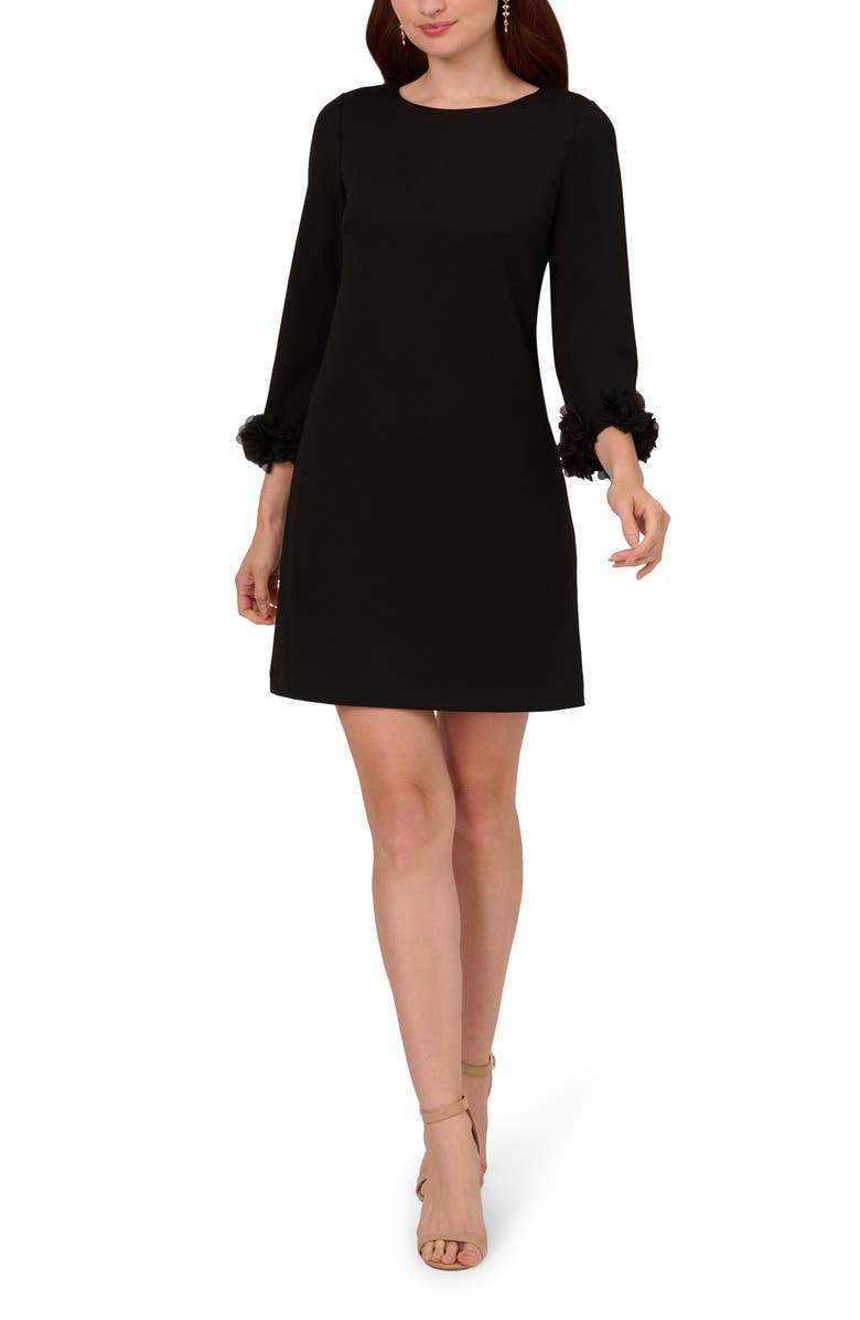 Adrianna Papell Ruffle Cuff Crepe Cocktail Dress, Main, color, 