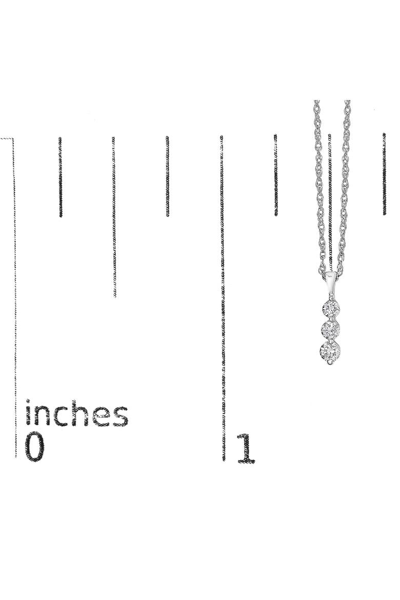 Silver 1/7 Cttw Lab Grown Diamond Three Stone Diamond Pendant Necklace, Alternate, color, White
