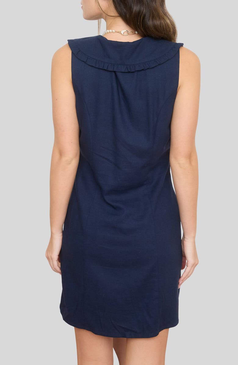 Blu Pepper Peter Pan Collar Bow Sleeveless Minidress, Alternate, color, Navy