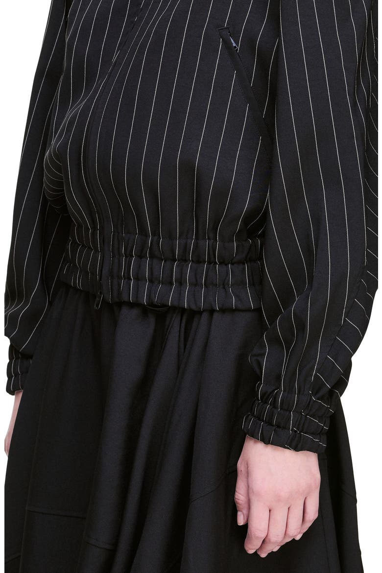 Pinstriped Track Jacket, Alternate, color, BLACK