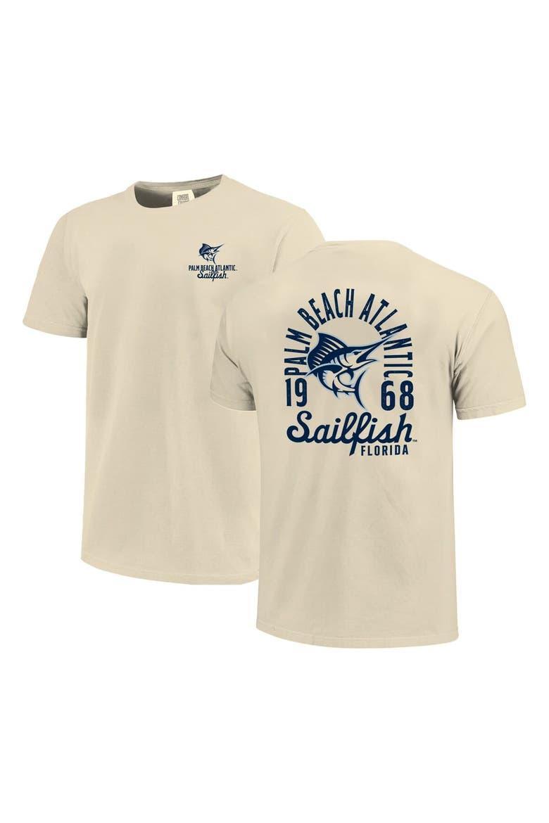 Men's Cream Palm Beach Atlantic Sailfish Comfort Colors Mascot Overlay T-Shirt, Main, color, Cream