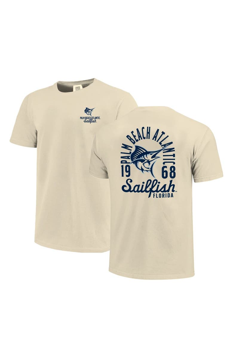 IMAGE ONE Men's Cream Palm Beach Atlantic Sailfish Comfort Colors Mascot Overlay T-Shirt, Main, color, Cream