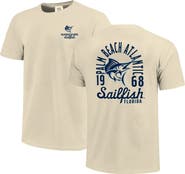 IMAGE ONE Men's Cream Palm Beach Atlantic Sailfish Comfort Colors Mascot Overlay T-Shirt