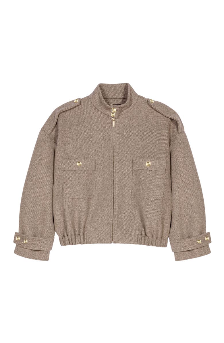 maje Mixed wool jacket, Alternate, color, Beige