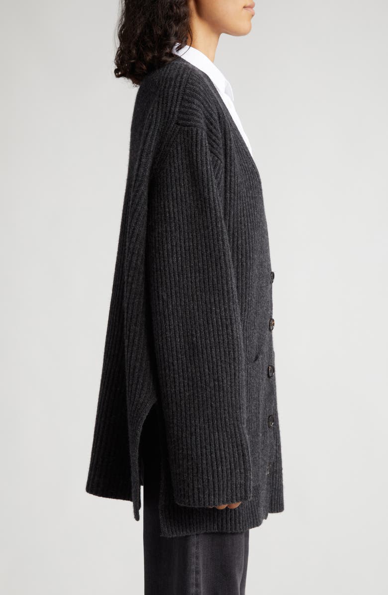 TOTEME Oversize Lambswool Rib Cardigan, Alternate, color, 