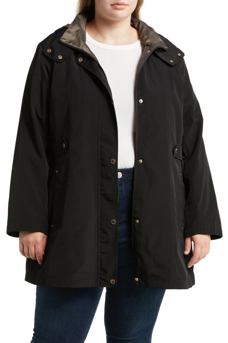 Water Resistant Rain Jacket, Main, color, BLACK