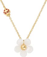 Kate Spade New York summer daze pavé crystal bug & flower pendant necklace