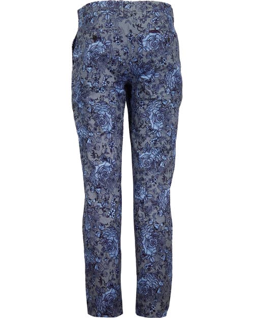 Lords Of Harlech Caspian Stretch Cotton Chino Pant In Blue