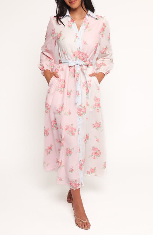 Petal And Pup Petal & Pup Juni Floral Print Long Sleeve Maxi Dress In Pink