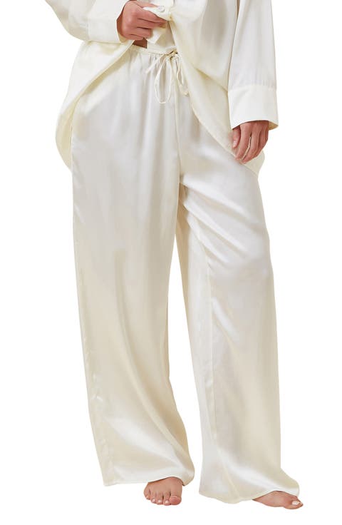 Audrey Mulberry Silk Wide Leg Drawstring Pants