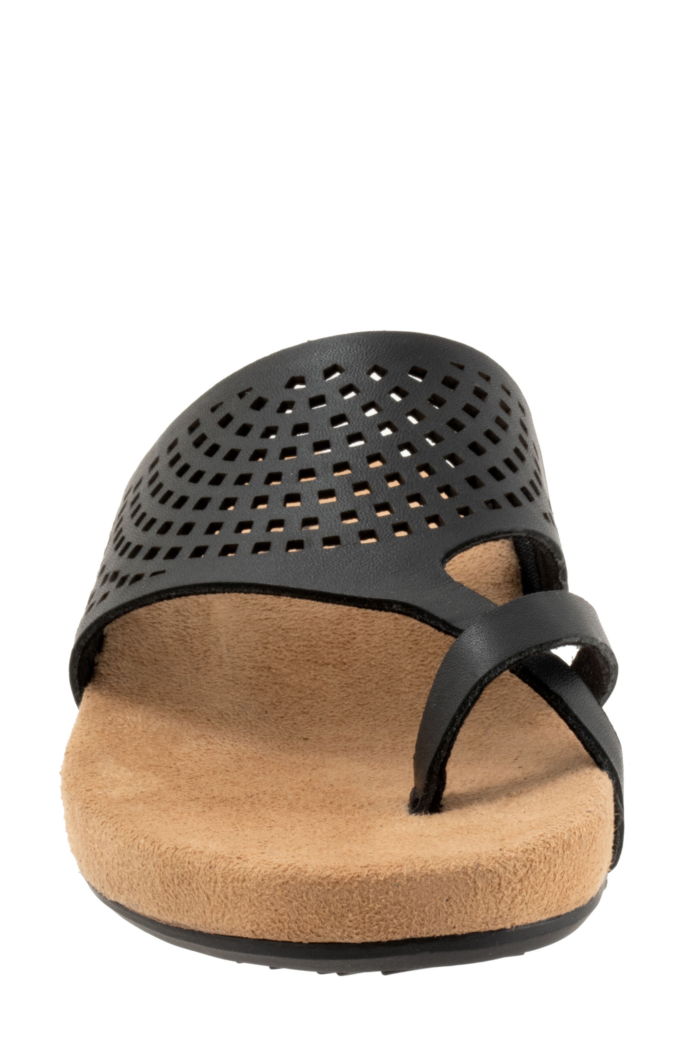 SoftWalk<sup>®</sup> Blaine Perf Platform Wedge Slide Sandal, Alternate, color, Black