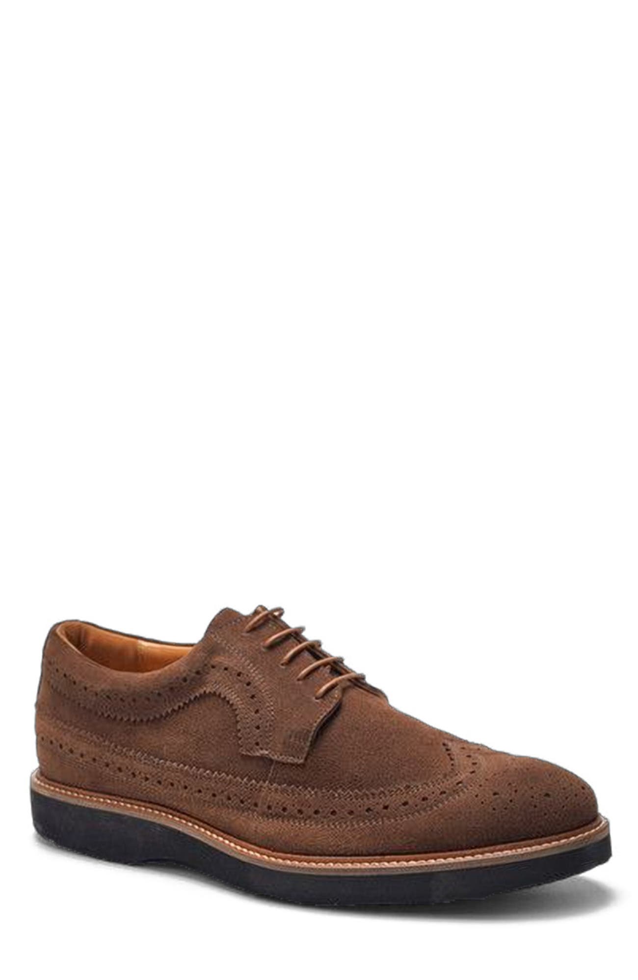 A. Veer Ellis Wingtip Oxford, Main, color, Tobacco Suede