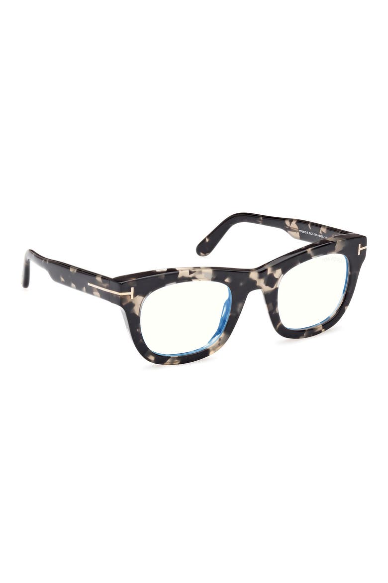 48mm Square Blue Light Blocking Glasses, Alternate, color, BLACK/OTHER