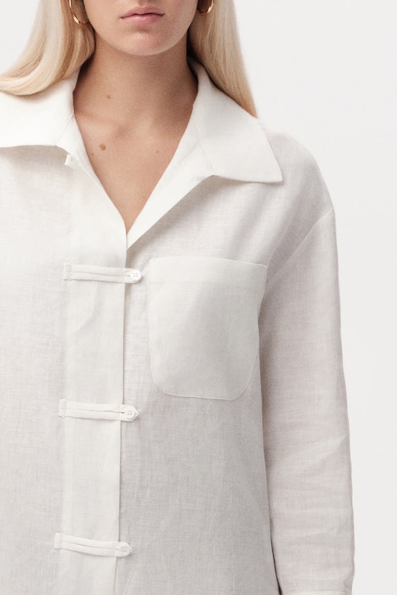 Cherine Linen Shirt With Pockets, Alternate, color, White