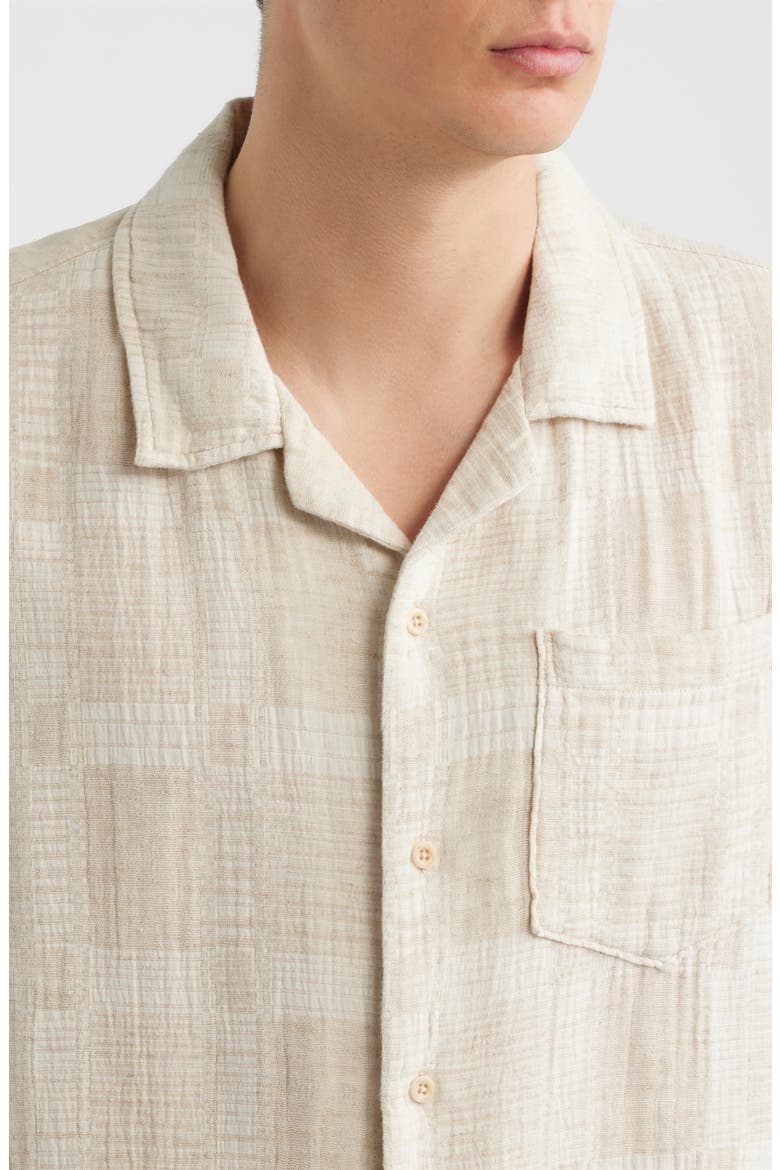 Foster Cotton Blend Camp Shirt, Alternate, color, NATURAL MULTI