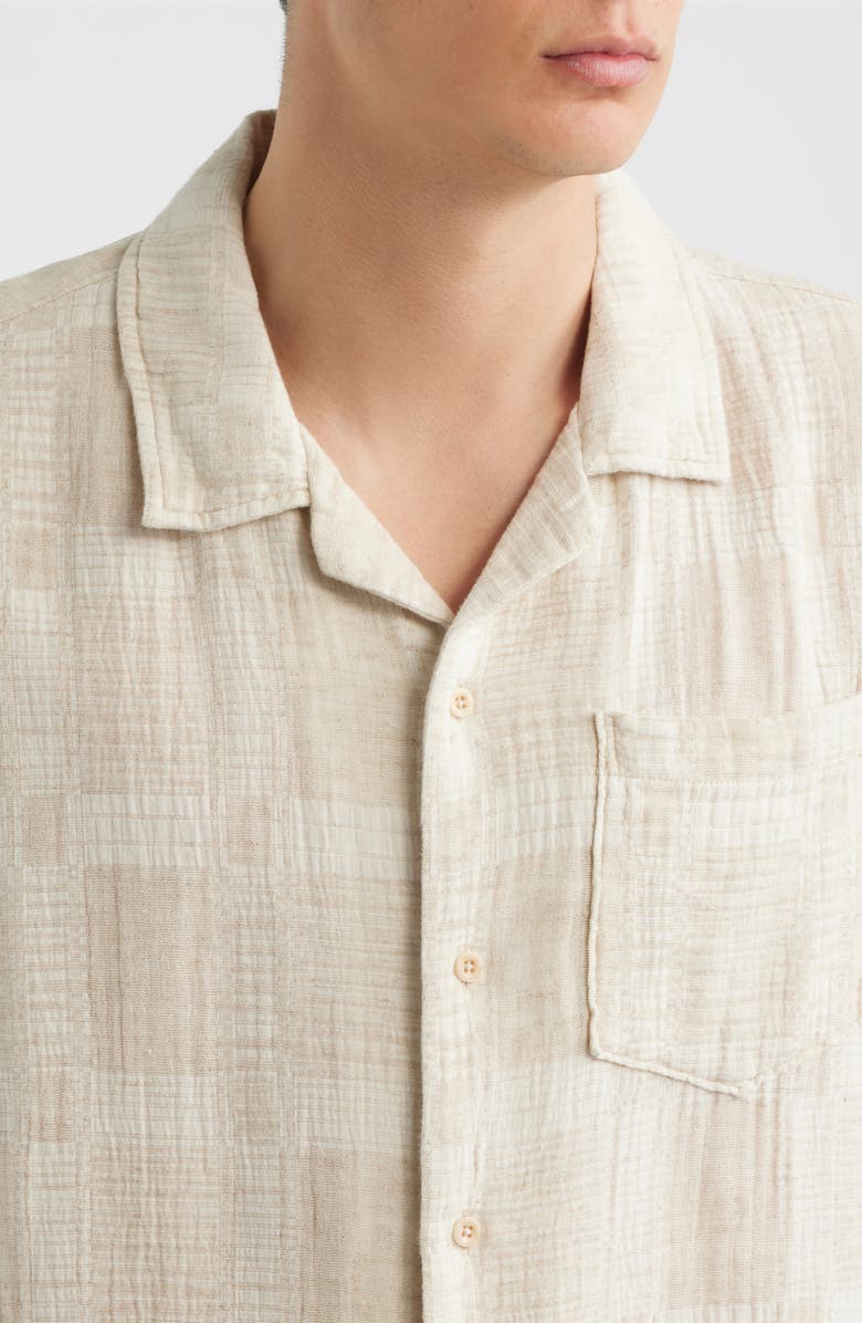 AG Foster Cotton Blend Camp Shirt, Alternate, color, Natural Multi