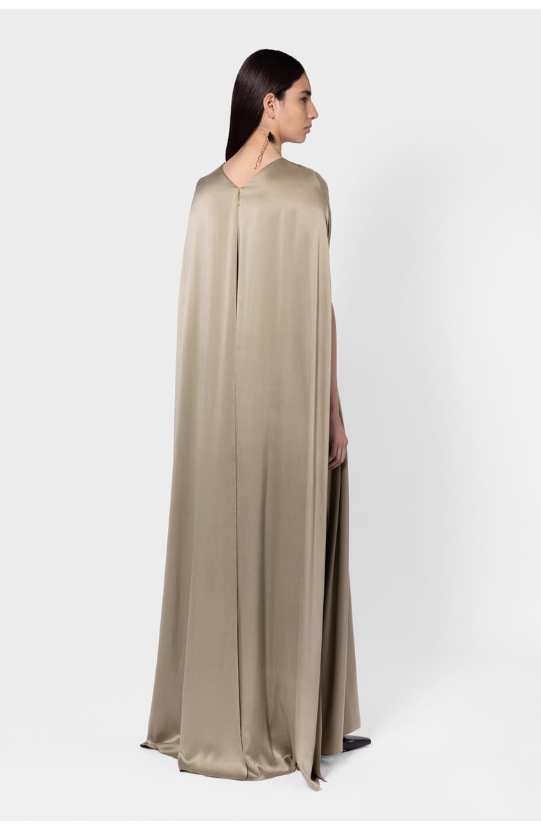 Roksanda Fyeris Brushed Silk Caped Maxi Dress, Alternate, color,