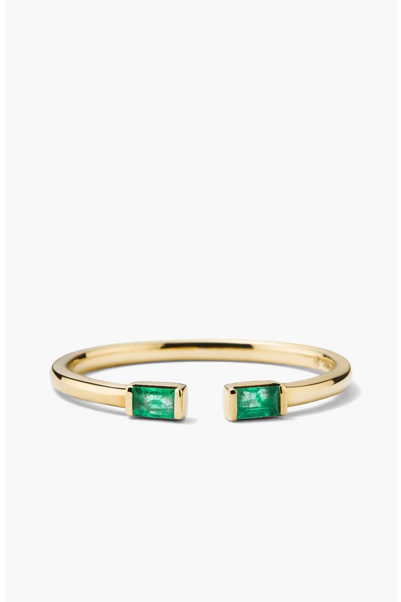 Baguette Emerald Open Ring, Alternate, color, Yellow Gold/Emerald