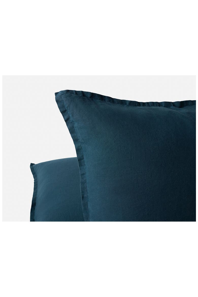 Relaxed Organic Linen Accent Pillow, Alternate, color, MIDNIGHT INDIGO