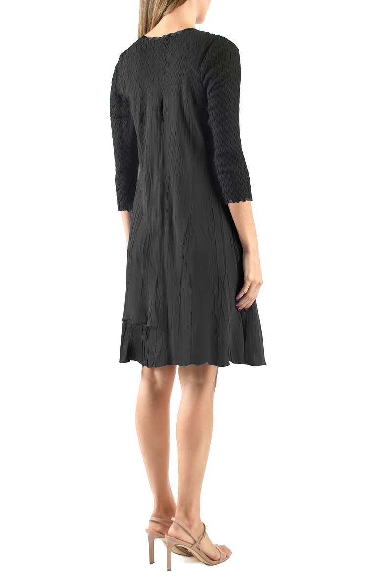 Komarov Ruffle Tiered Charmeuse & Chiffon Cocktail Dress, Alternate, color, Black