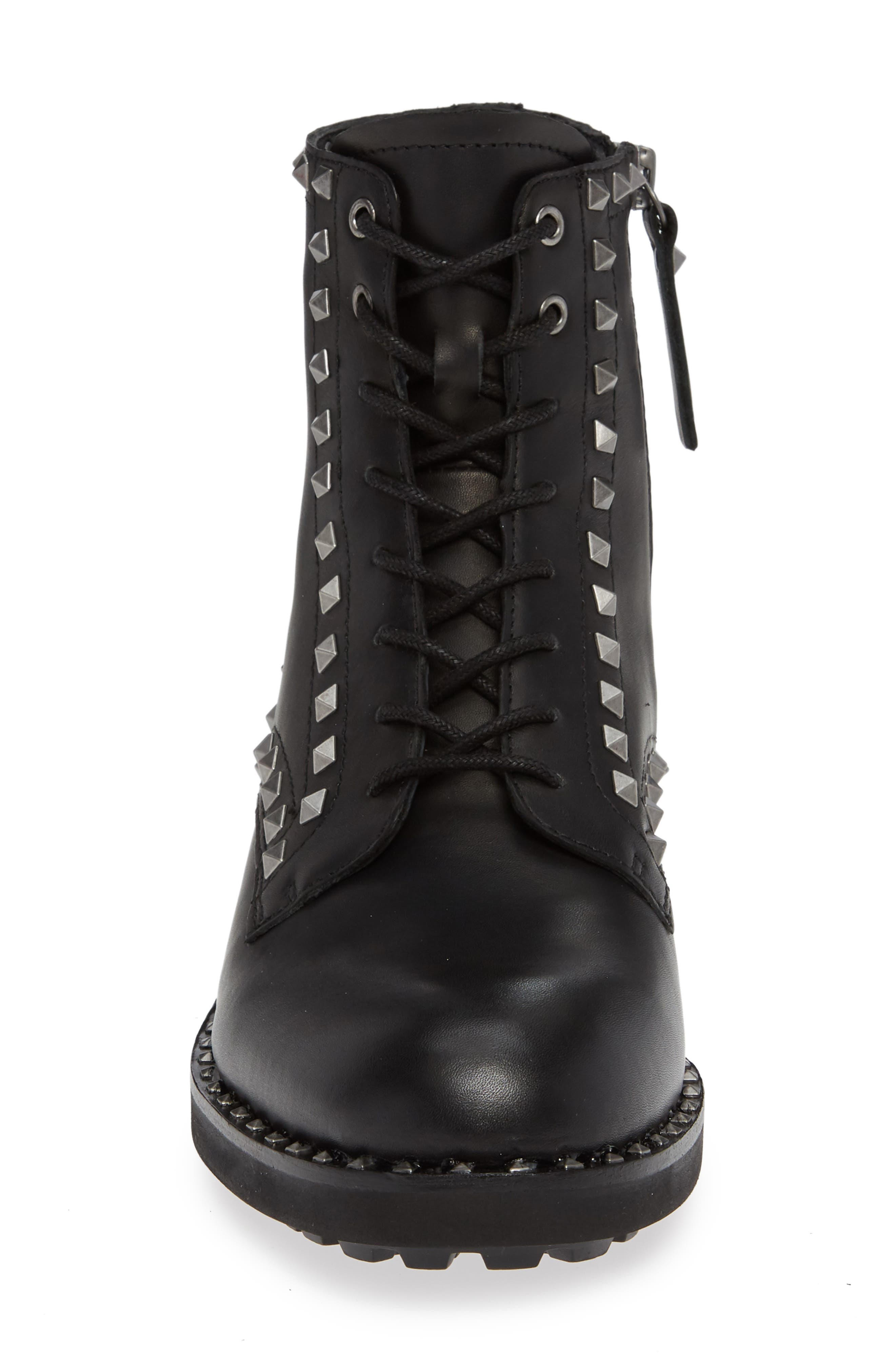 Ash Wolf Studded Combat Boot, Alternate, color, 