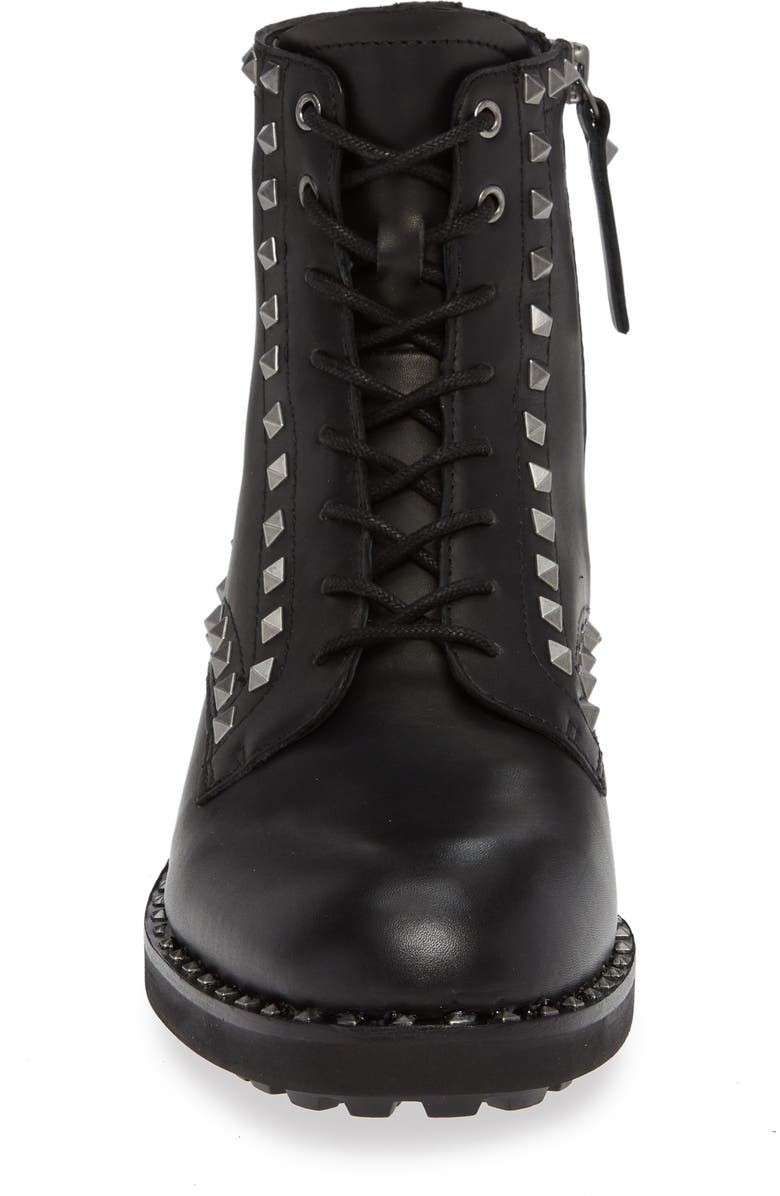 Ash Wolf Studded Combat Boot, Alternate, color,
