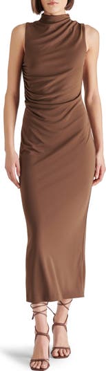 Mo Funnel Neck Matte Jersey Dress