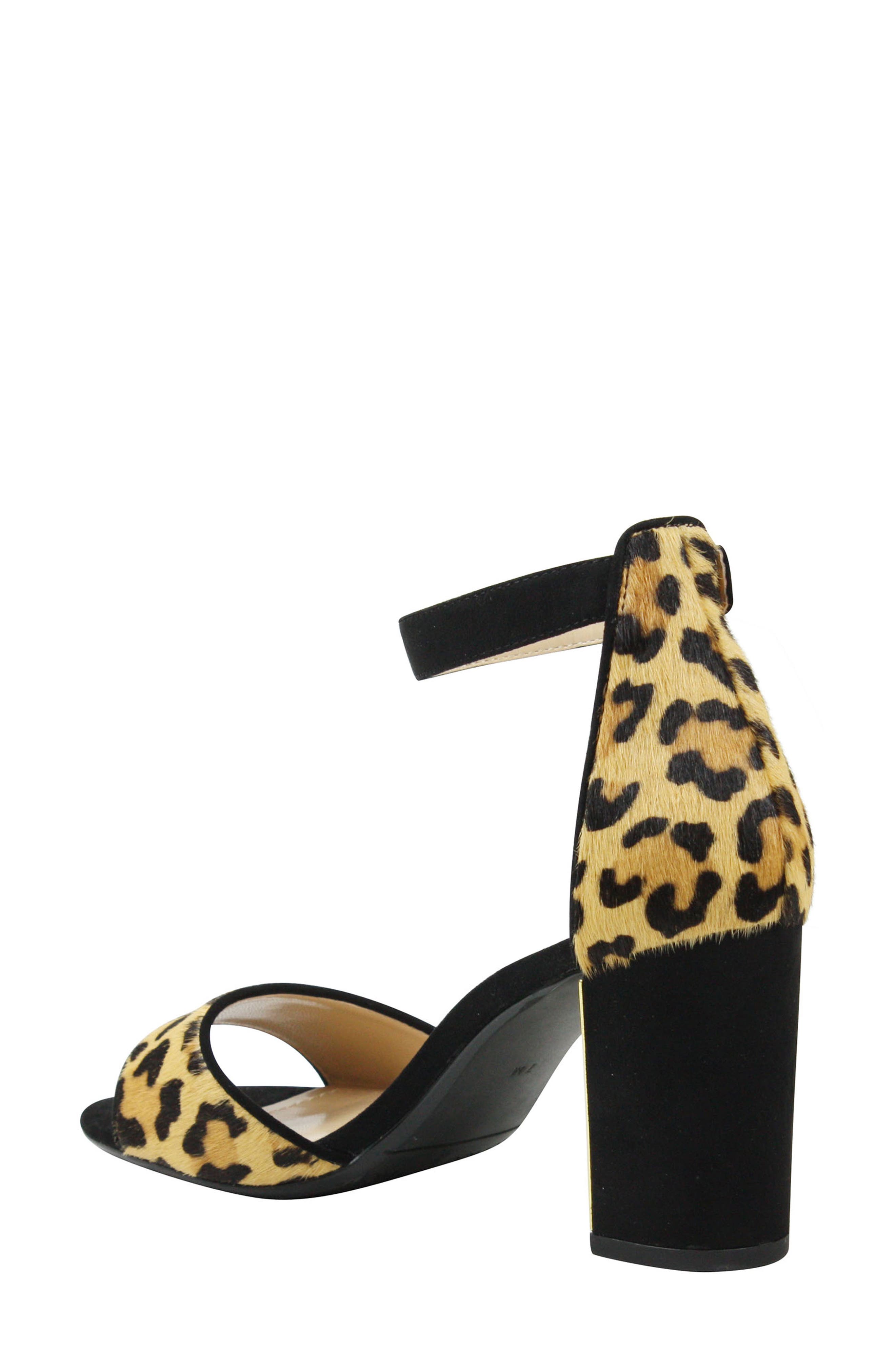 Flaviana Ankle Strap Sandal, Alternate, color, BLACK/ BROWN CALF HAIR