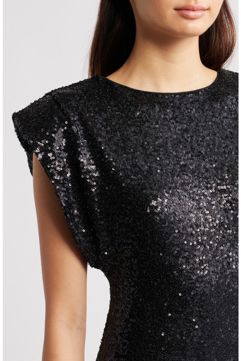 Ihfauca Sequin Minidress, Alternate, color, BLACK