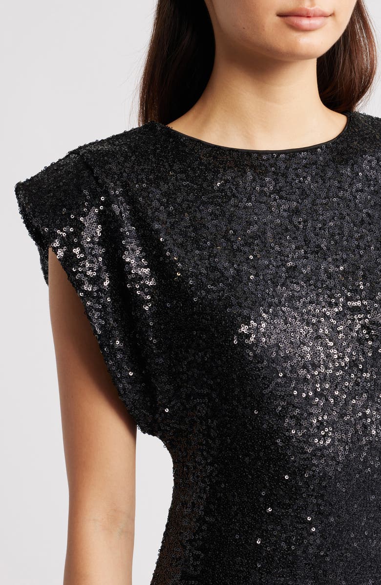 ICHI Ihfauca Sequin Minidress, Alternate, color, Black
