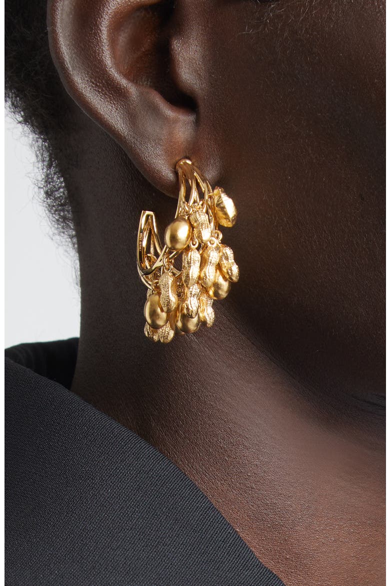 Lucky Charms Golden Hoop Earrings, Alternate, color, GOLDEN YELLOW