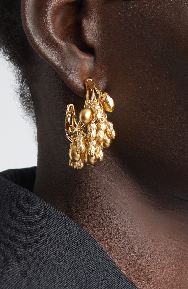 Givenchy Lucky Charms Golden Hoop Earrings, Alternate, color, Golden Yellow