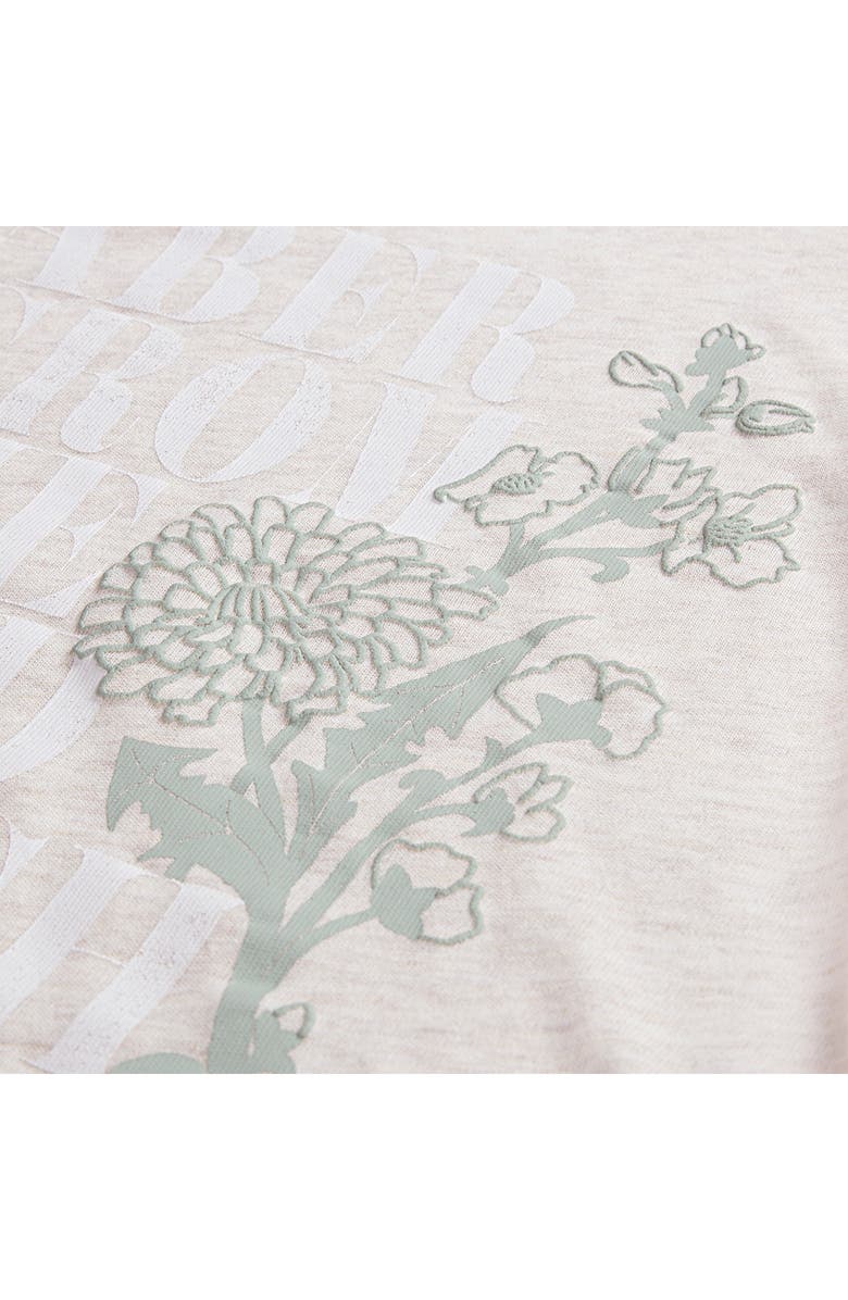 abercrombie kids Kids' Ruched Cotton Blend Graphic T-Shirt, Alternate, color, Oatmeal Heather