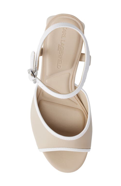 Karl Lagerfeld Hallet Platform Sandal In Nude/white